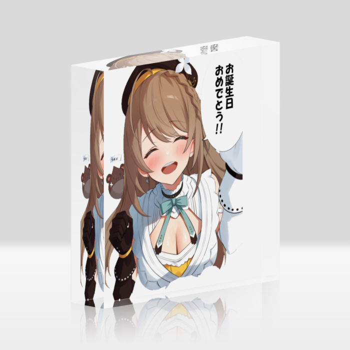 アクリルブロック (ホワイト)【100×100mm】