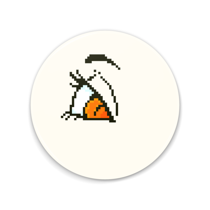 「流し目（オレンジ色）」　缶ミラー - 75mm