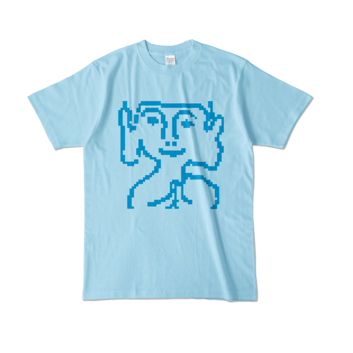カラーTシャツ - L - ライトブルー (淡色)＋青色のプリント