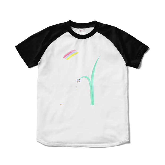 ラグランTシャツ - S - ホワイト×ブラック