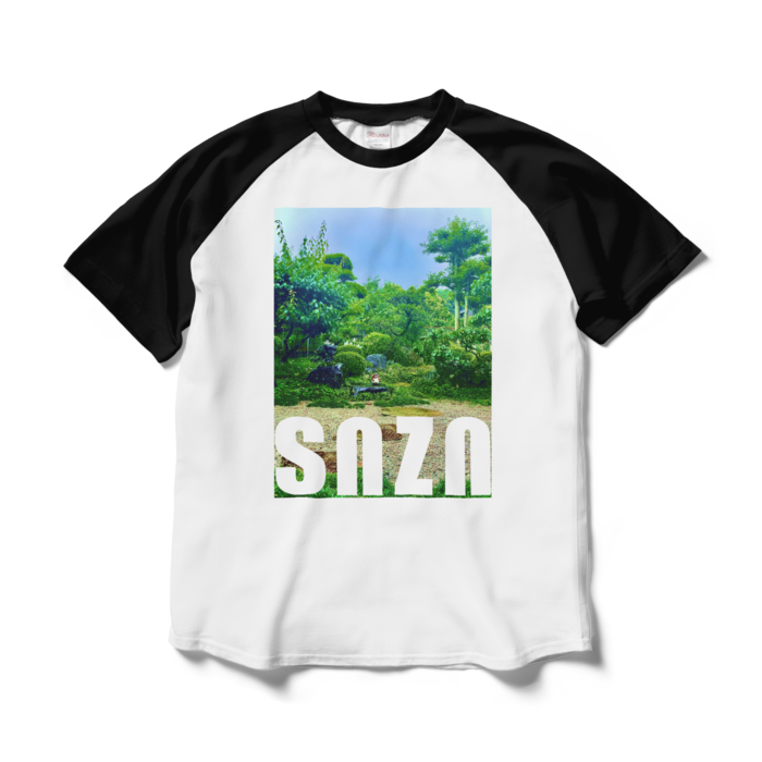 ラグランTシャツ - L - ホワイト×ブラック