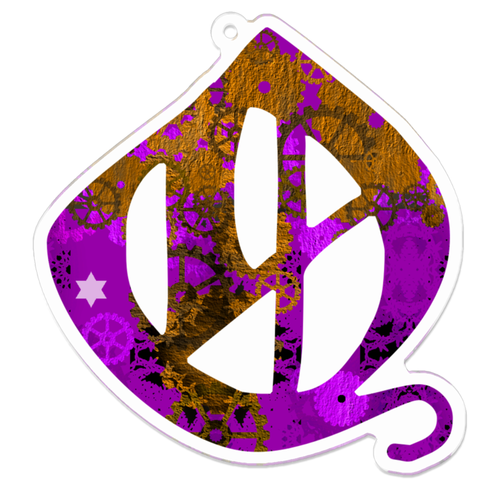 紫 アルファベット型アクリルキーホルダー全26文字 Healing Honey Booth