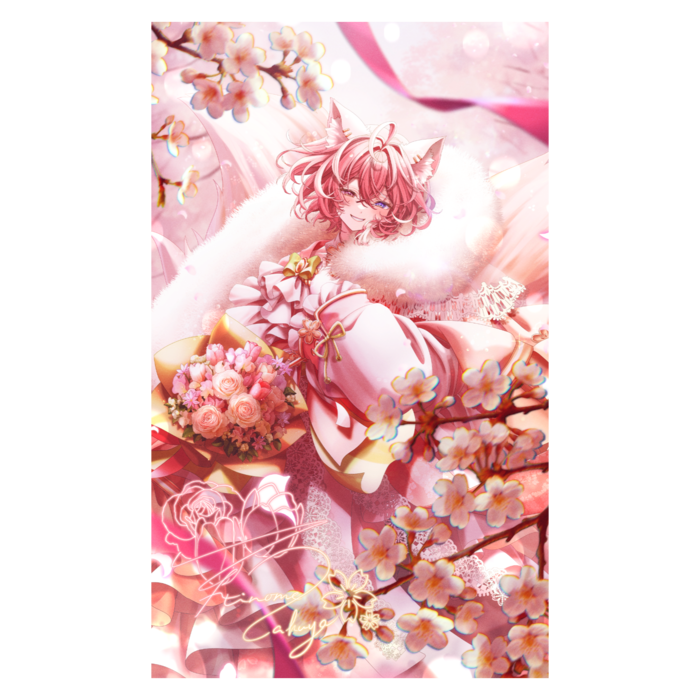 桜夜名刺(10セット) - 縦55x91mm - 上質180kg