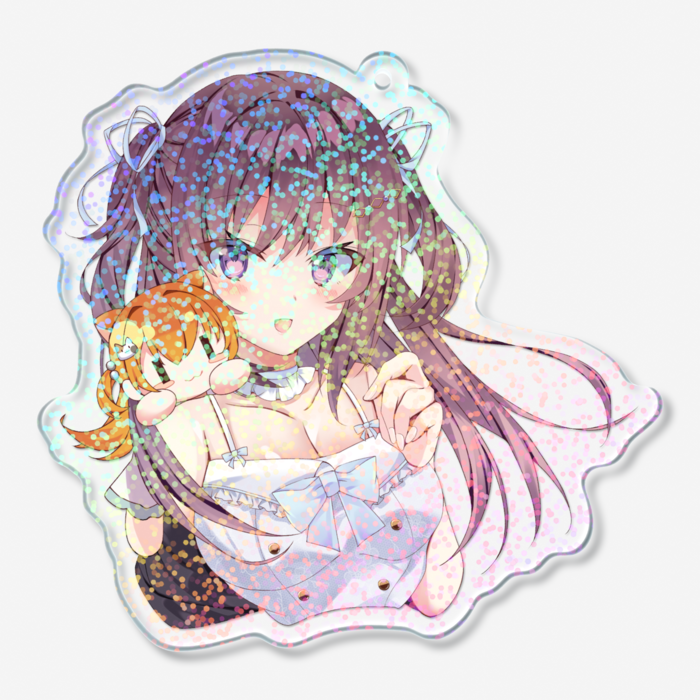 ホログラムアクリルキーホルダー - 70 × 70mm