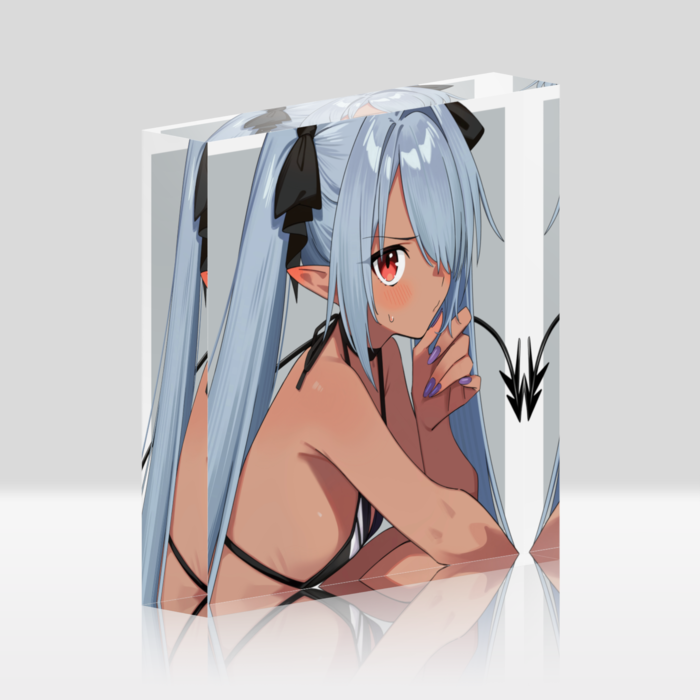 背面白アクリルブロック - 100x100mm