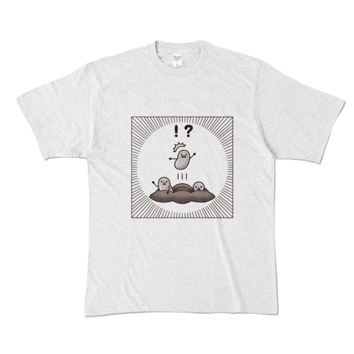カラーTシャツ 白黒ver アッシュ XL
