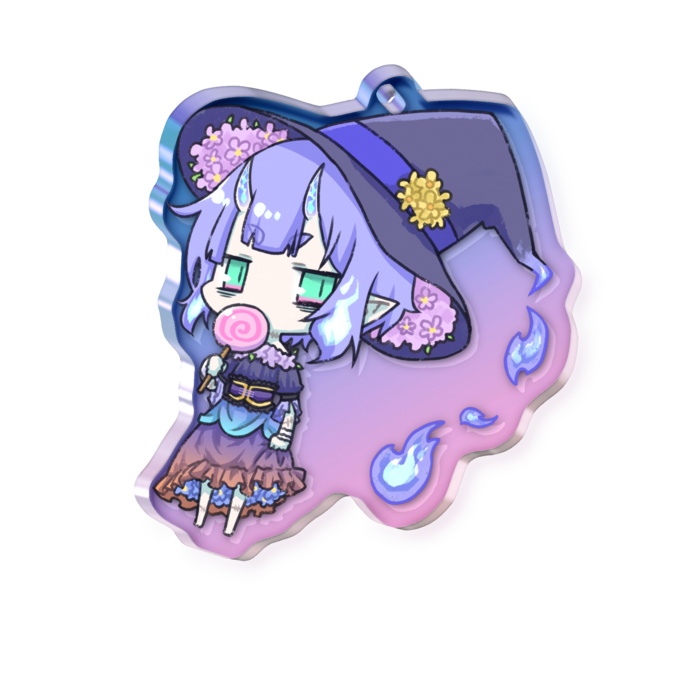 オーロラアクリルキーホルダー - 50 × 50mm