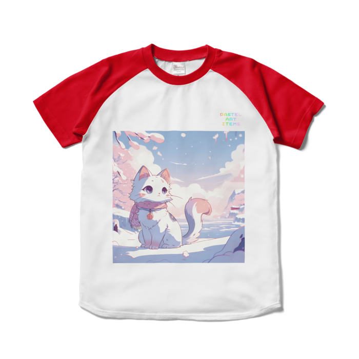 ラグランTシャツ - S - ホワイト×レッド