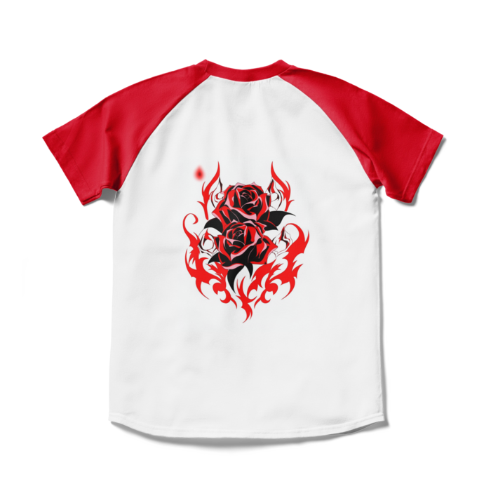 ラグランTシャツ - S - ホワイト×レッド