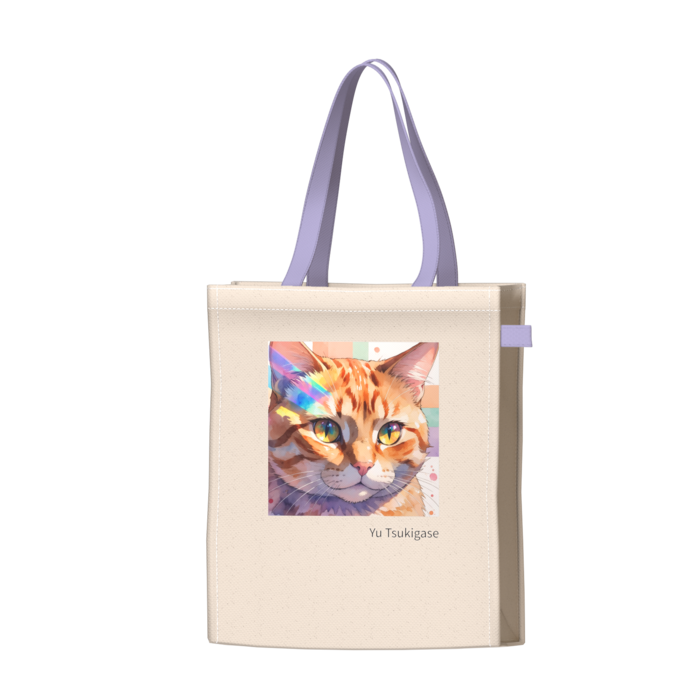 ツートンカラーバッグ - パープル - W34 × H41 × D14cm