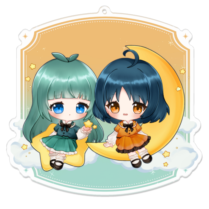 アクリルキーホルダー - 100 x 100 (mm)（照れ顔）