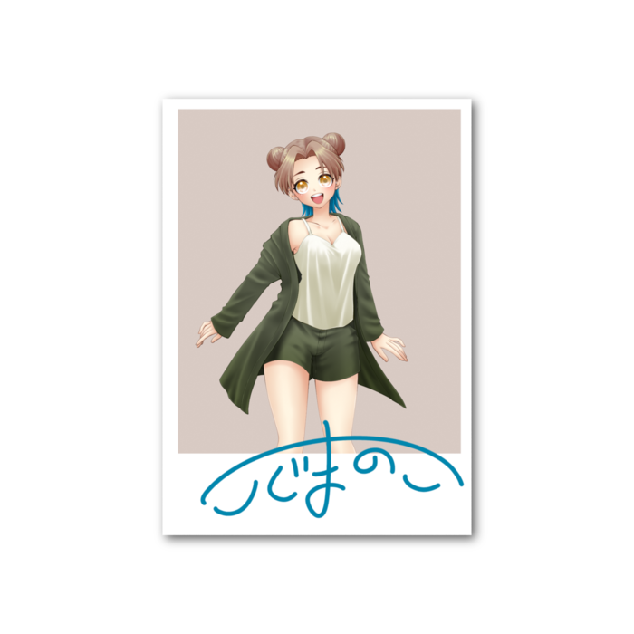 のこ チェキ風カード(サイン入り) 笑いかけ