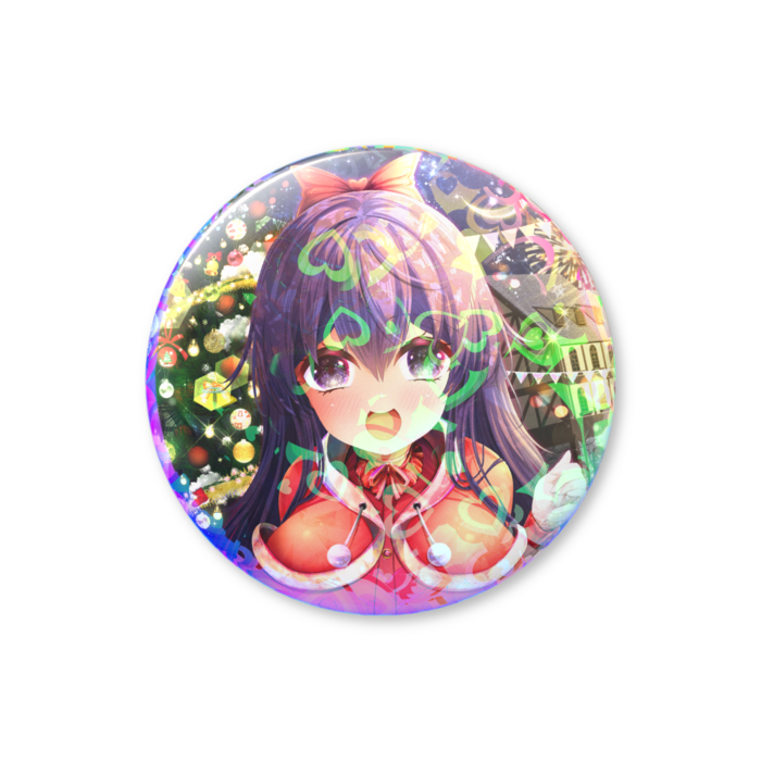 ホログラム缶バッジ - 76mm(ハート)