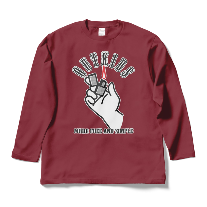 ロングスリーブTシャツ - L - バーガンディ