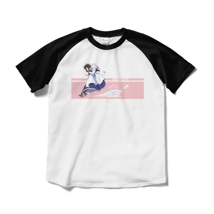 ラグランTシャツ - M - ホワイト×ブラック