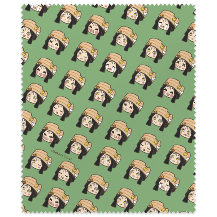 桶風タライの喜怒哀楽メガネ拭きグリーン