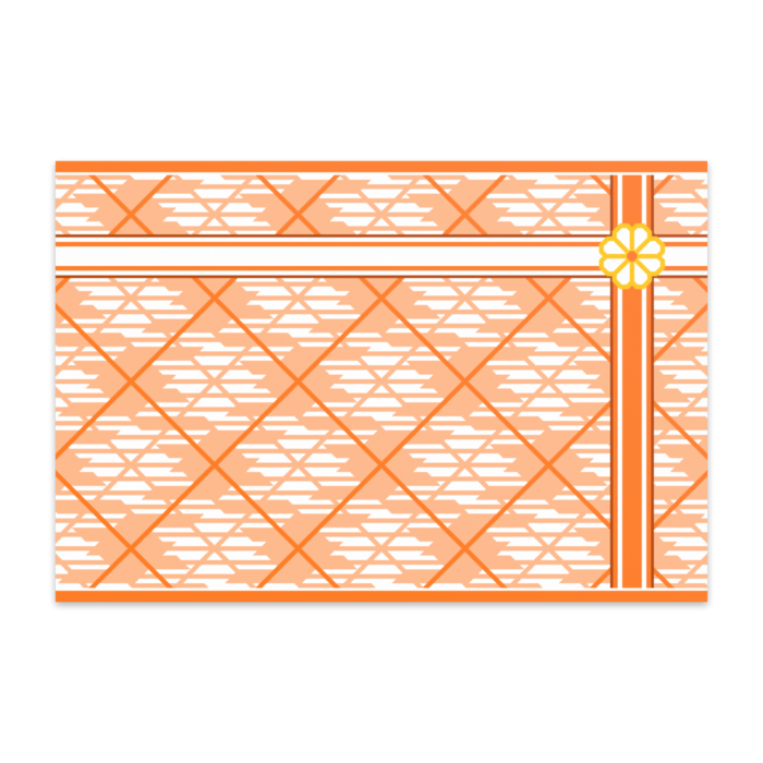 八枚花のラッピング風2のポストカード(オレンジ系2)
