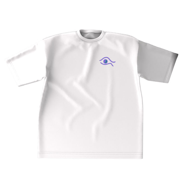 静寂の瞳 ビッグシルエットTシャツ ホワイト タイプB - XL - 正面