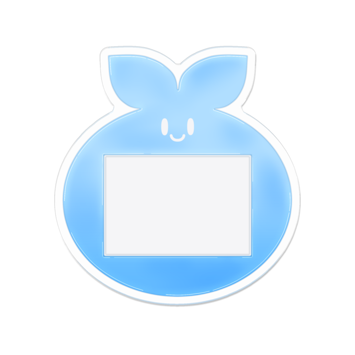 ぽこ組さん名札（青） - 70 x 70 (mm)