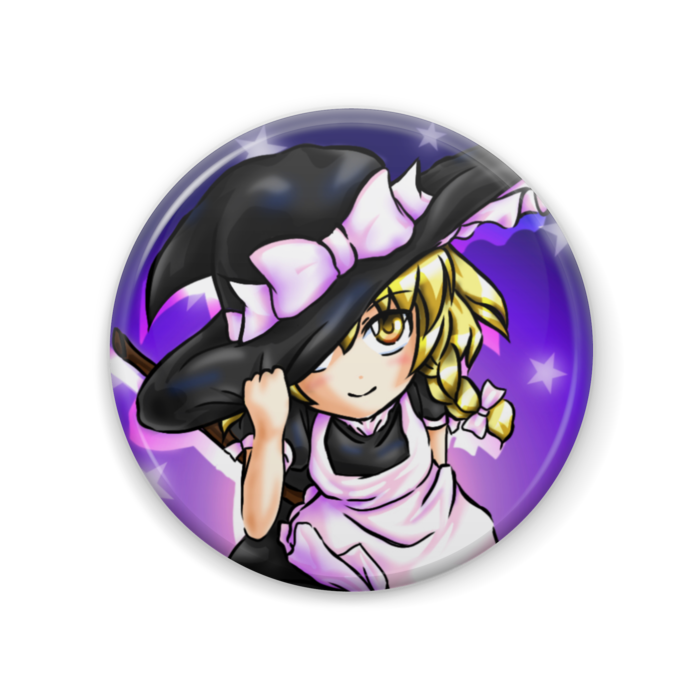 魔理沙缶バッジ - 57mm