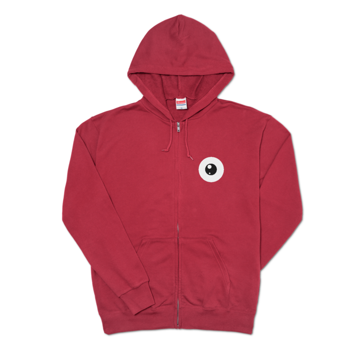 めだまジップパーカー - XL - バーガンディ