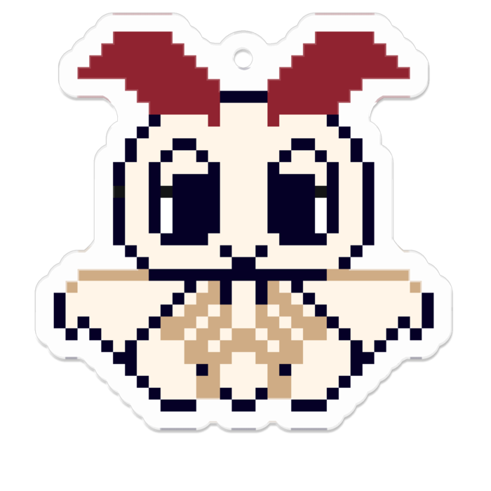 ドット絵カイコガちゃんキーホルダー アトリエ蟲人 Booth