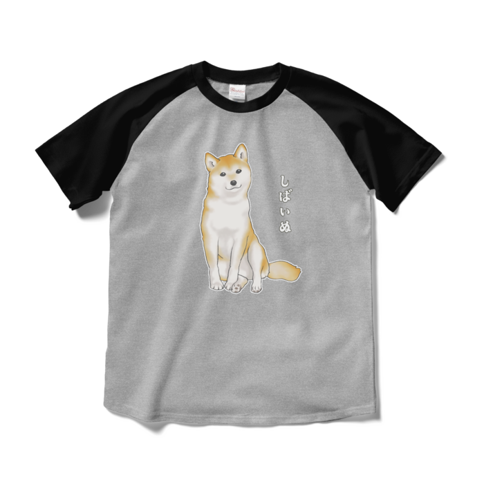 ラグランTシャツ - M - 杢グレー×ブラック / Size M, Heather Grey & Black