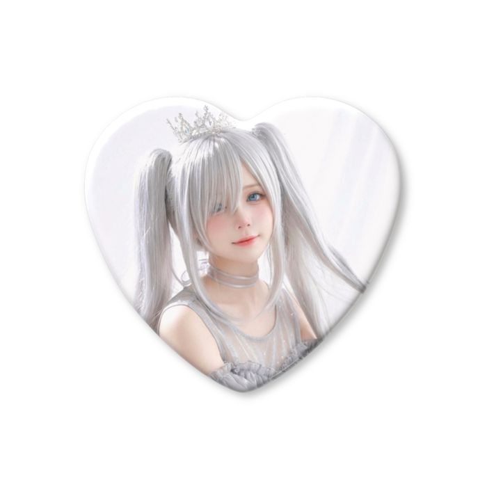 ハート缶バッジ - 57 × 52.5mm