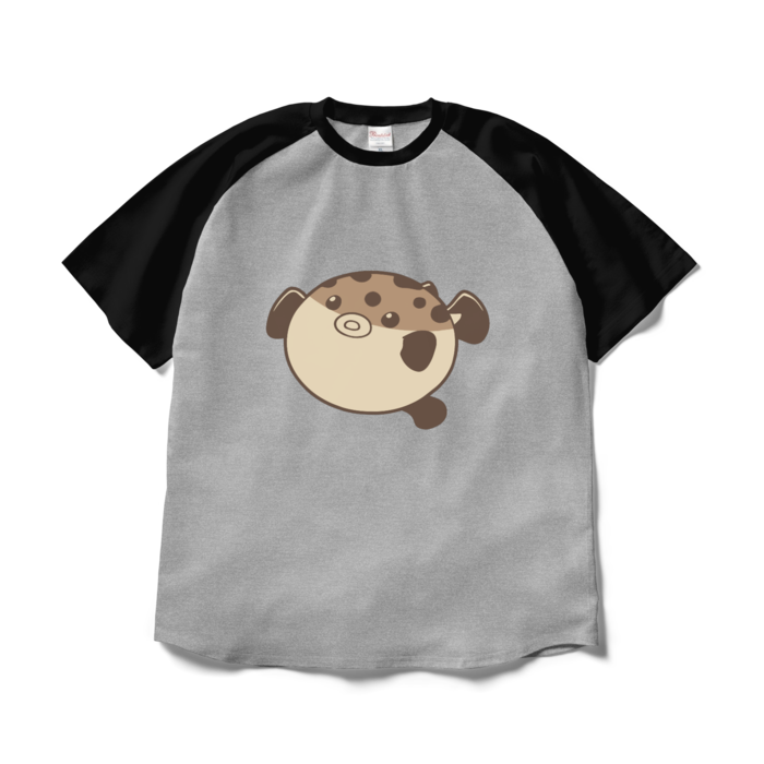ラグランTシャツ - XL - 杢グレー×ブラック