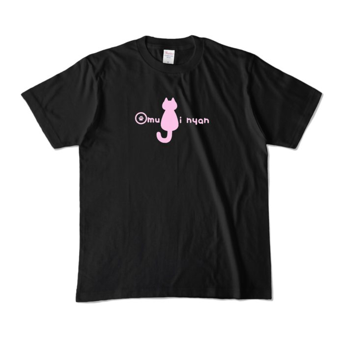 カラーTシャツ - M - ブラック (ピンクロゴ)