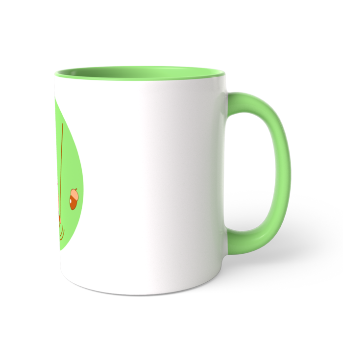 ツートンカラーマグカップ - 直径 8.2cm / 高さ 9.5cm(ライトグリーン)