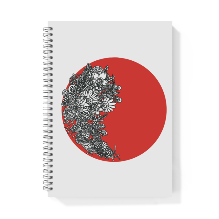 【両面】リングノート - B5(表裏紅丸が縦方向中央)