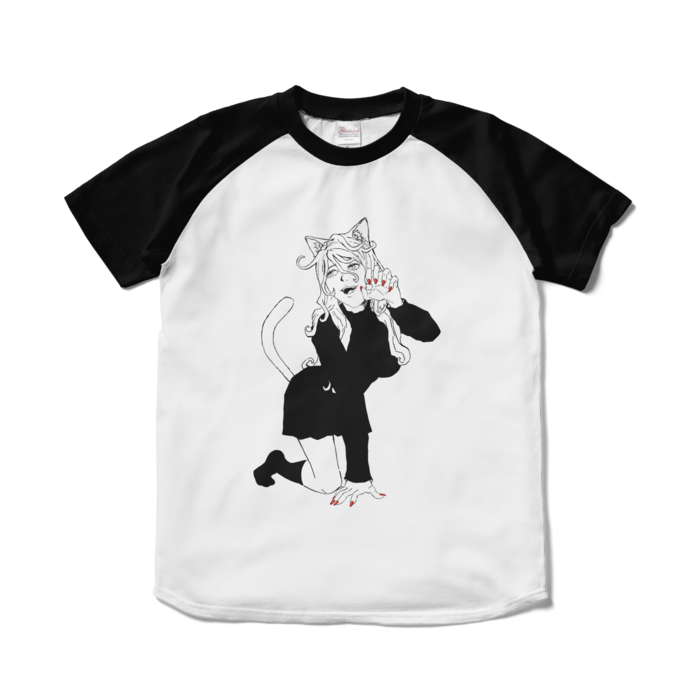 ラグランTシャツ - S - ホワイト×ブラック