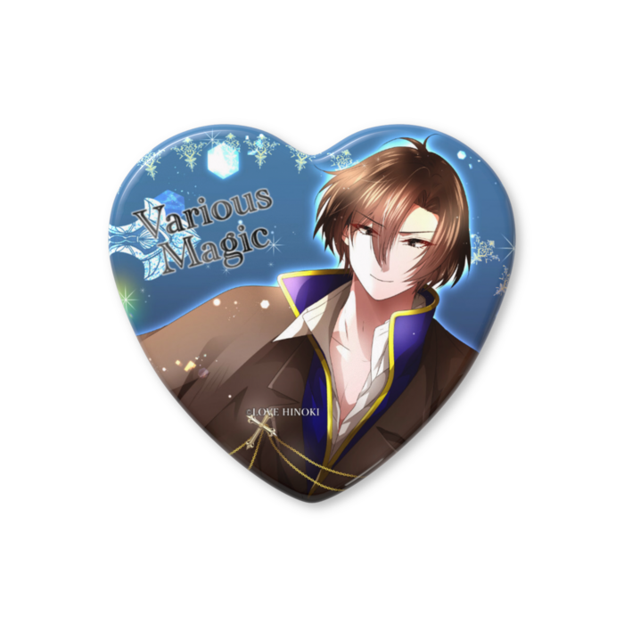 ハート缶バッジ - 52.5 × 57mm