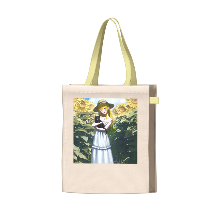 ツートンカラーバッグ - イエロー - W34 × H41 × D14cm