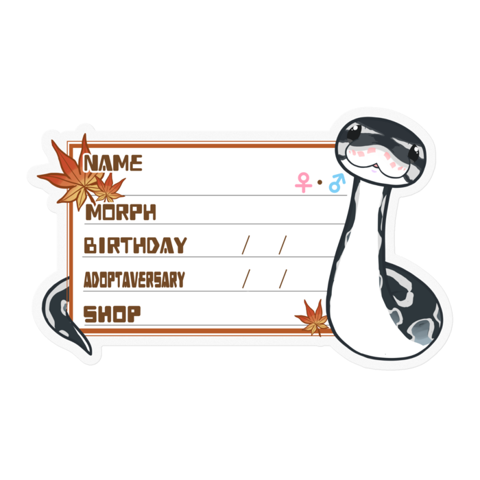 【🐍お名前ステッカー】ボールパイソン(アザン)-もみじ(英語)