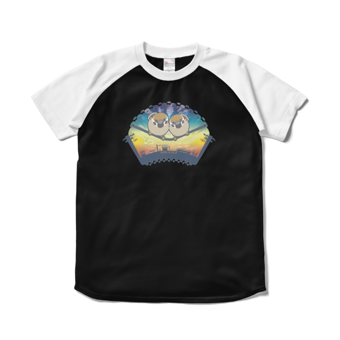 ラグランTシャツ - S - ブラック×ホワイト
