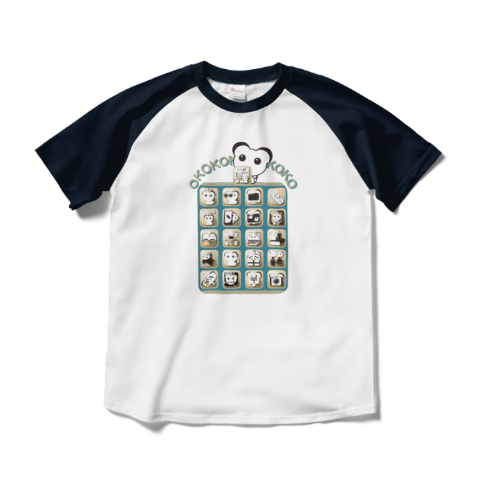 ラグランTシャツ - M - ホワイト×ネイビー