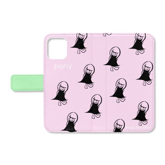 手帳型iPhoneケース - iPhone11Pro - ストラップ穴 なし(ピンク)