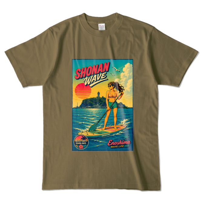 カラーTシャツ - L - オリーブ (濃色)