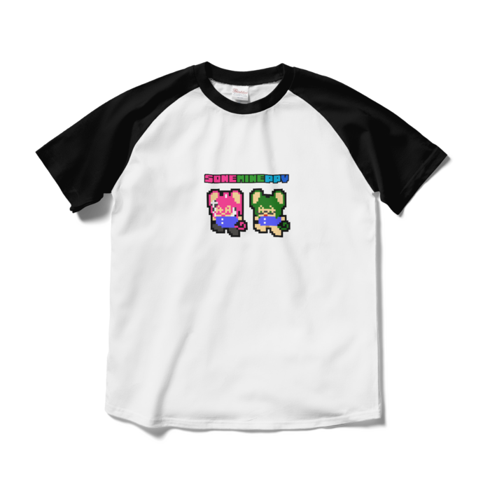 ラグランTシャツ - M - ホワイト×ブラック