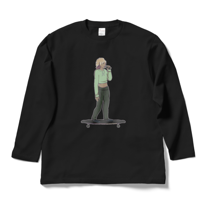 ロングスリーブTシャツ - L - ブラック　両面