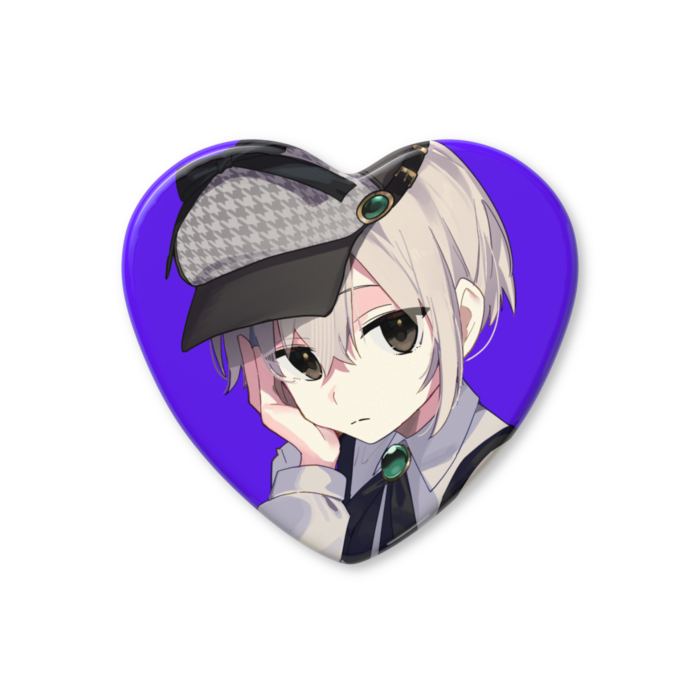 ハート缶バッジ - 57 × 52.5mm