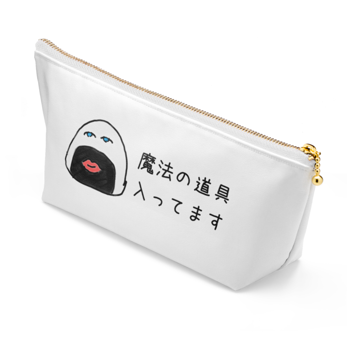ポーチ - 長さ21.5cm / 高さ10cm - ホワイト