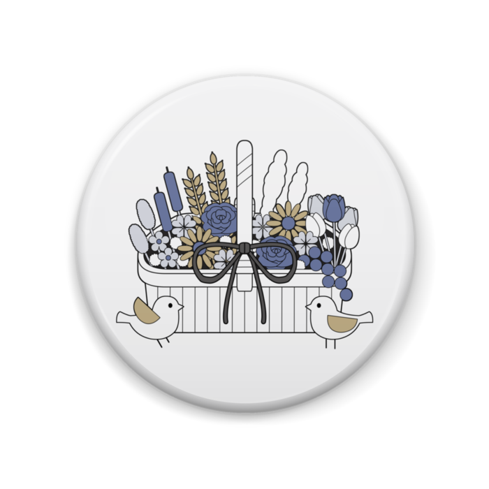 缶バッジA　円形　白色（ホワイト）　直径57mm