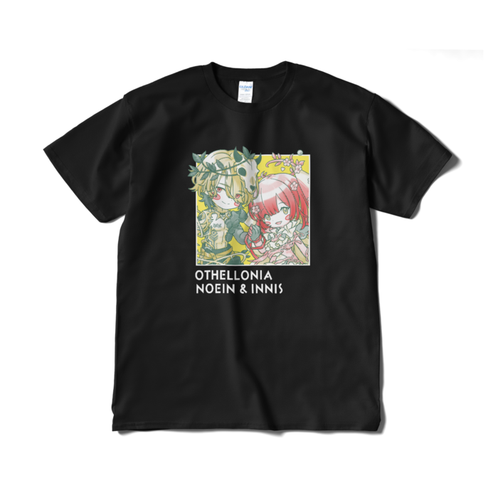 ちびキャラ「恋人ノエイン＆イニス」デザインTシャツ（XL/ブラック）