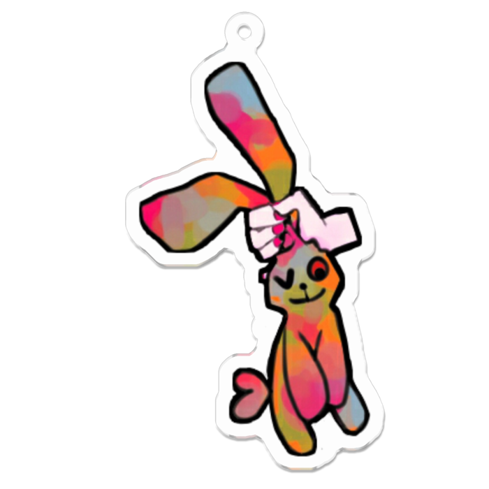 万華鏡兎 キーホルダー - 70 x 70 (mm)