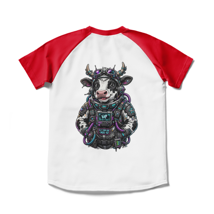 ラグランTシャツ - S - ホワイト×レッド(1)