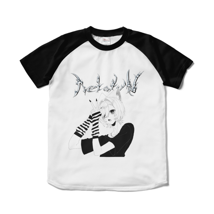 ラグランTシャツ - S - ホワイト×ブラック