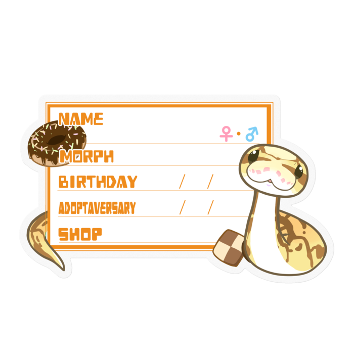 【🐍お名前ステッカー】ボールパイソン(クイーンビーミニ) ‐お菓子(英語)